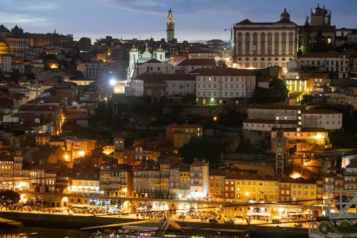 Found_3 Porto at night, the city climbing its own hill toward the light.